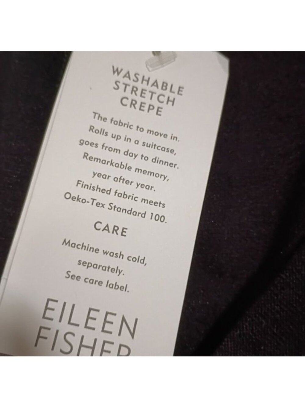 Eileen Fisher Womens Washable Stretch Crepe Straight Pants Black Size 1X Oeko - Picture 3 of 14